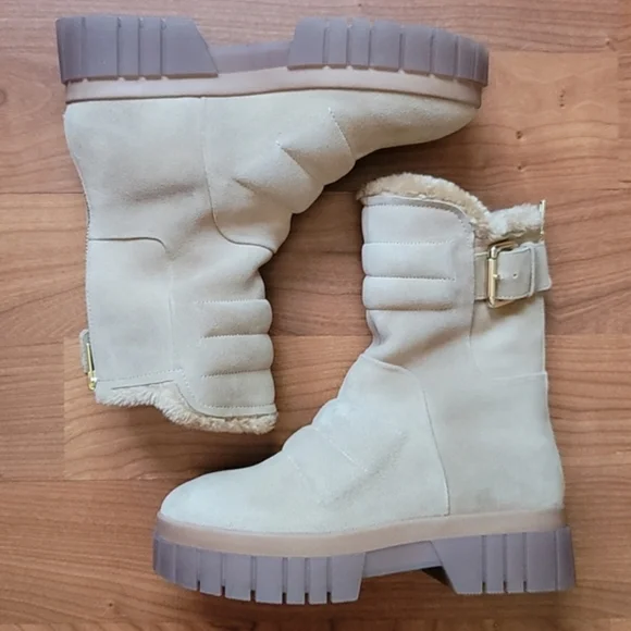 FREE PEOPLE Fable Faux Fur Boots Size 6.5 - Picture 1 of 9